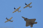Heritage flight F-22 Raptor and three P -51 Mustangs