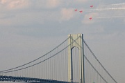 Red Arrows over the Verrazano bridge