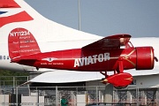 Replica of Lockheed Vega at the entrance of Aviator Recreation Center located in Hangar 5