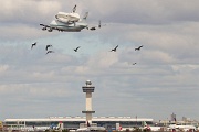 LD27_068 Space Shuttle Enterprise flyby over New York’s John F. Kennedy Airport carried on NASA's Shuttle Carrier Aircraft (SCA) modified Boeing 747-100, N905NA
