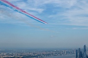 TH22_076 Flight down the Hudson River and over Statue of Liberty - Red Arrows, Thunderbirds and F-22 and F-35 Demo Teams, view from One World Trade Center Observatory...